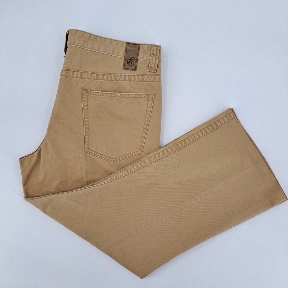 Mossimo Supply Co Hudson Bootcut Pants Mens 38x30 Tan Khaki Solid Distressed